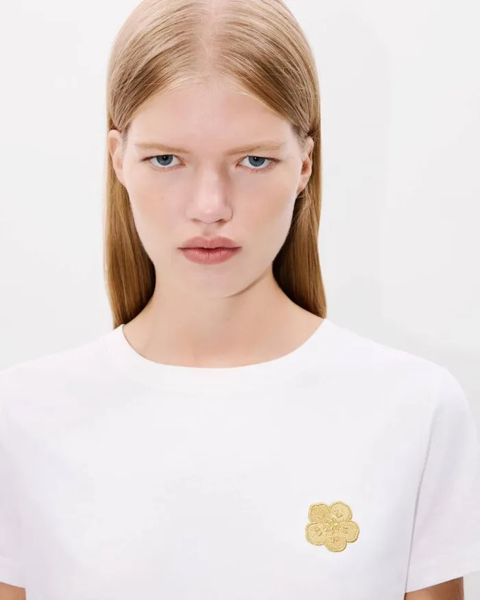 Women 039Lunar New Year039 Embroidered Cotton Tshirt Off White Kenzo Tshirts And Polos