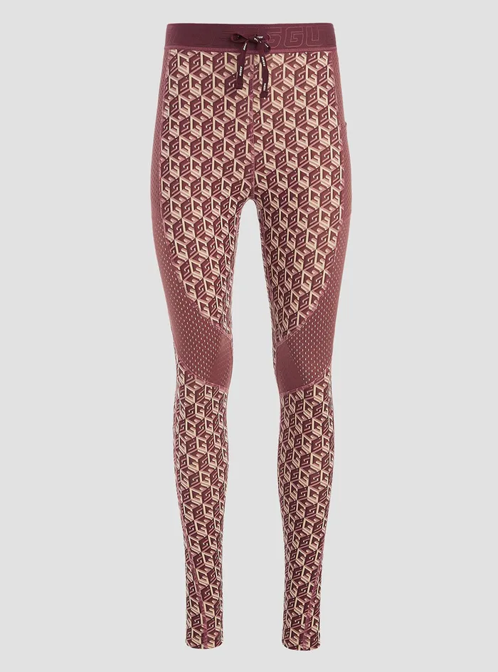 Women Activewear GUESS Eco Red G Cube Daria Active Leggings Women Activewear GUESS Eco Red G Cube Daria Active Leggings