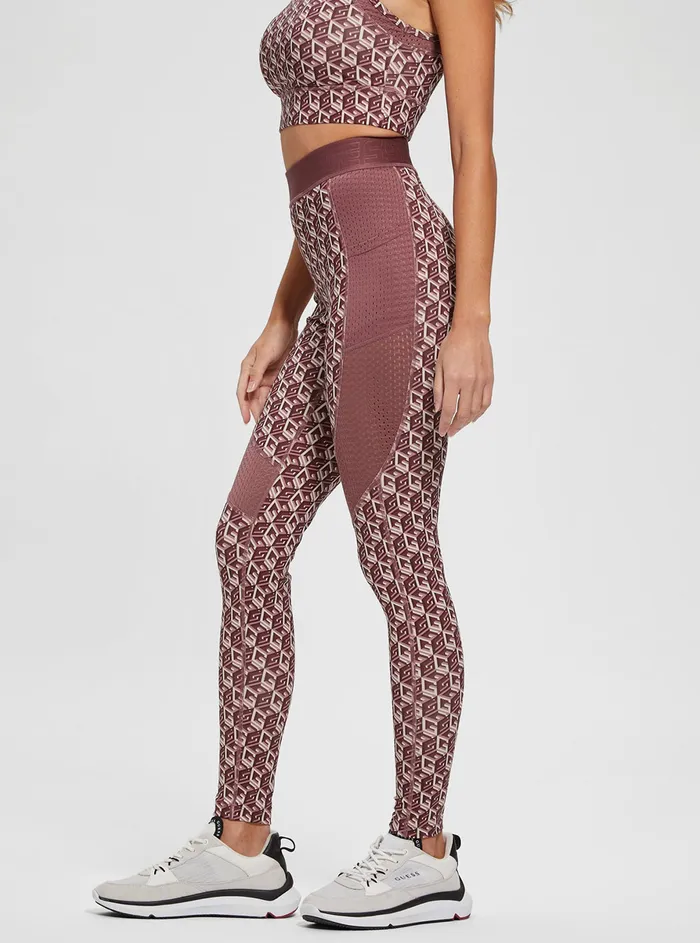 Women Activewear GUESS Eco Red G Cube Daria Active Leggings Women Activewear GUESS Eco Red G Cube Daria Active Leggings
