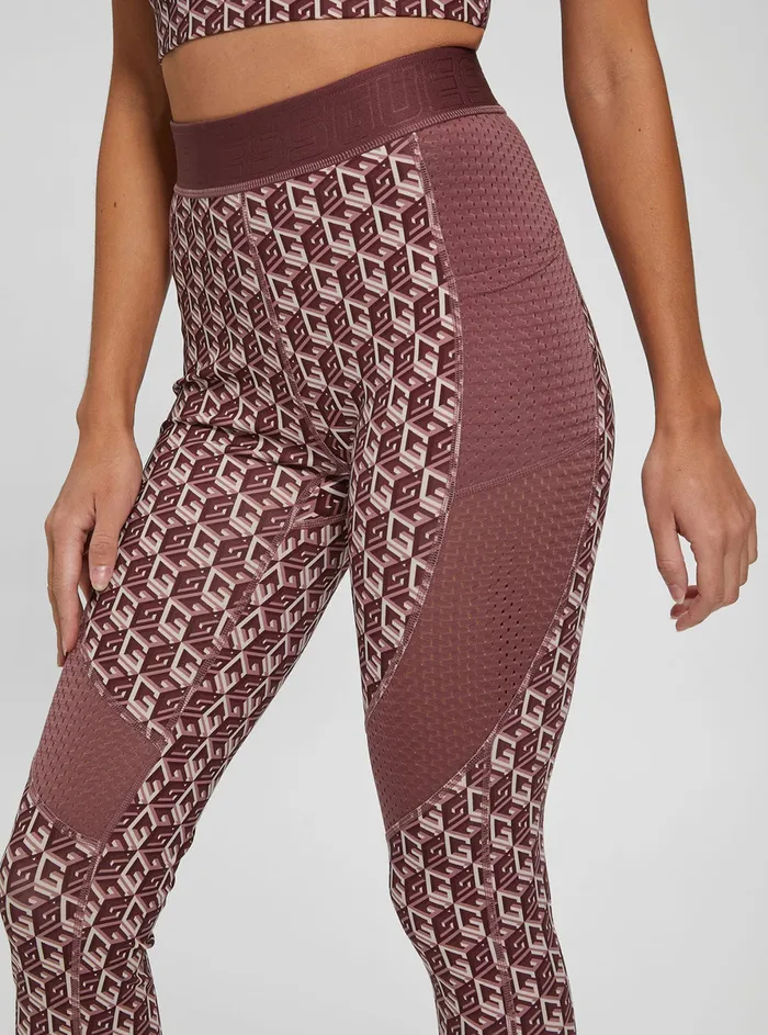 Women Activewear GUESS Eco Red G Cube Daria Active Leggings Women Activewear GUESS Eco Red G Cube Daria Active Leggings
