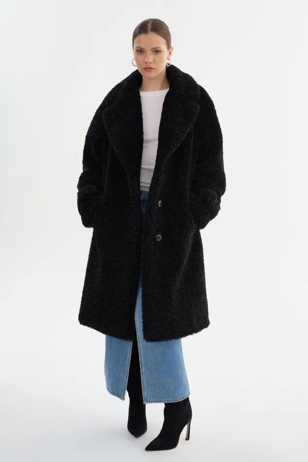Women ADINA Sherpa Coat Black LAMARQUE Sherpa