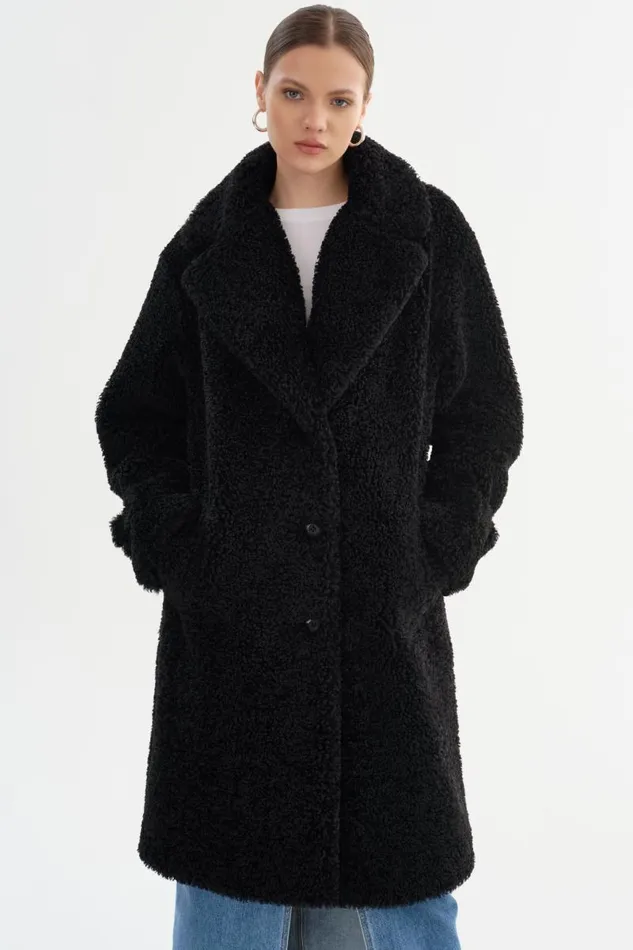 Women ADINA Sherpa Coat Black LAMARQUE Sherpa Women ADINA Sherpa Coat Black LAMARQUE Sherpa