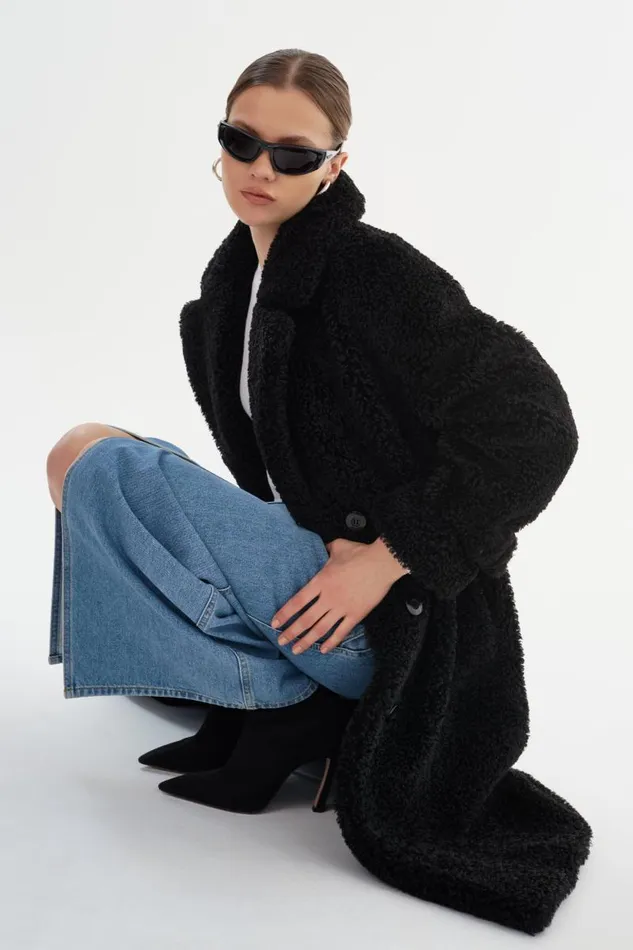 Women ADINA Sherpa Coat Black LAMARQUE Sherpa Women ADINA Sherpa Coat Black LAMARQUE Sherpa