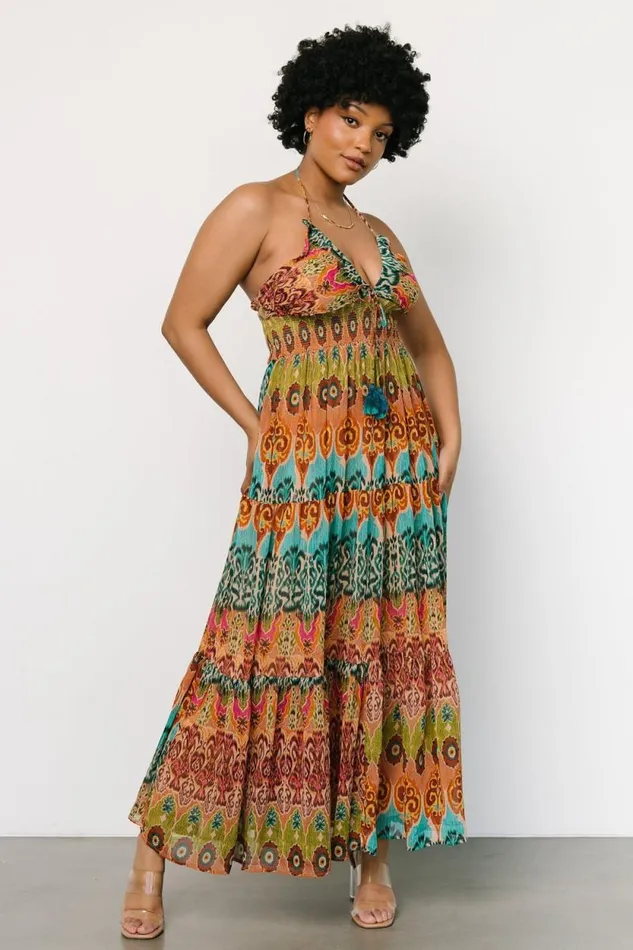 Women Alba Halter Maxi Dress Multi Baltic Born Maxi Dresses