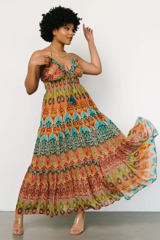 Women Alba Halter Maxi Dress Multi Baltic Born Maxi Dresses