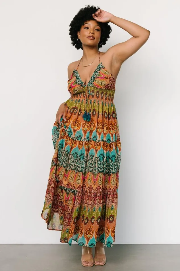 Women Alba Halter Maxi Dress Multi Baltic Born Maxi Dresses