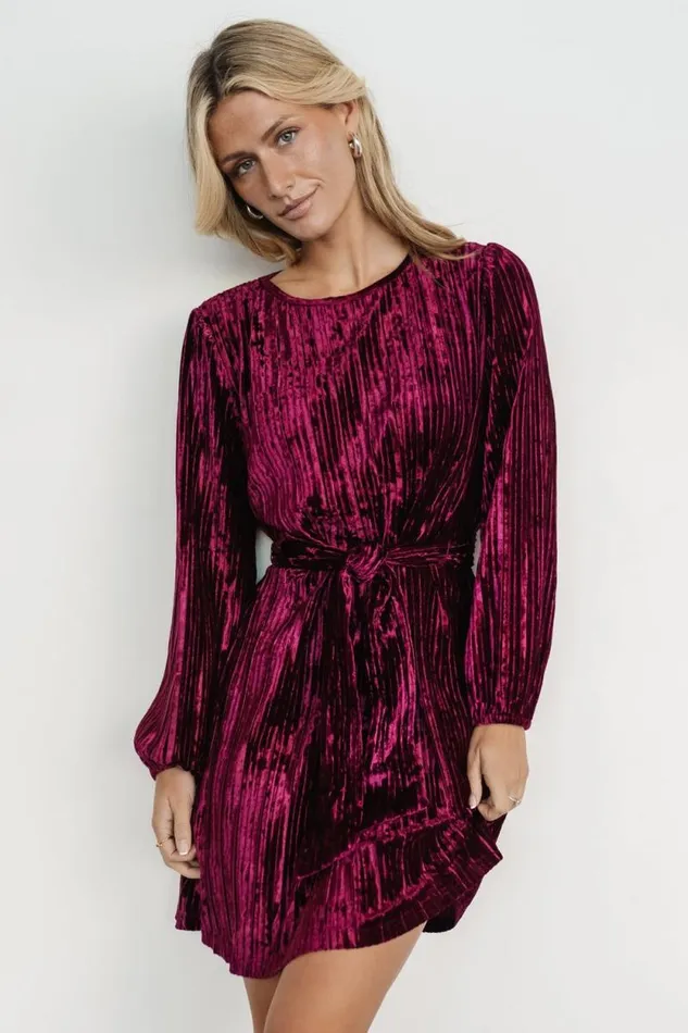 Women Anastasia Velvet Short Dress Wine Berry Baltic Born Short Dresses Women Anastasia Velvet Short Dress Wine Berry Baltic Born Short Dresses