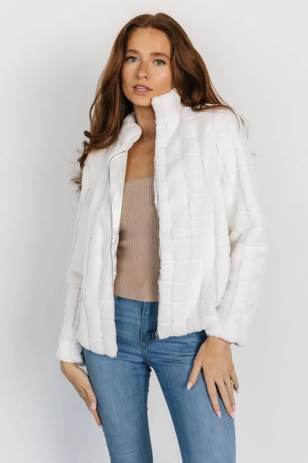 Women Andrews Faux Fur Jacket Off White Baltic Born Outerwear