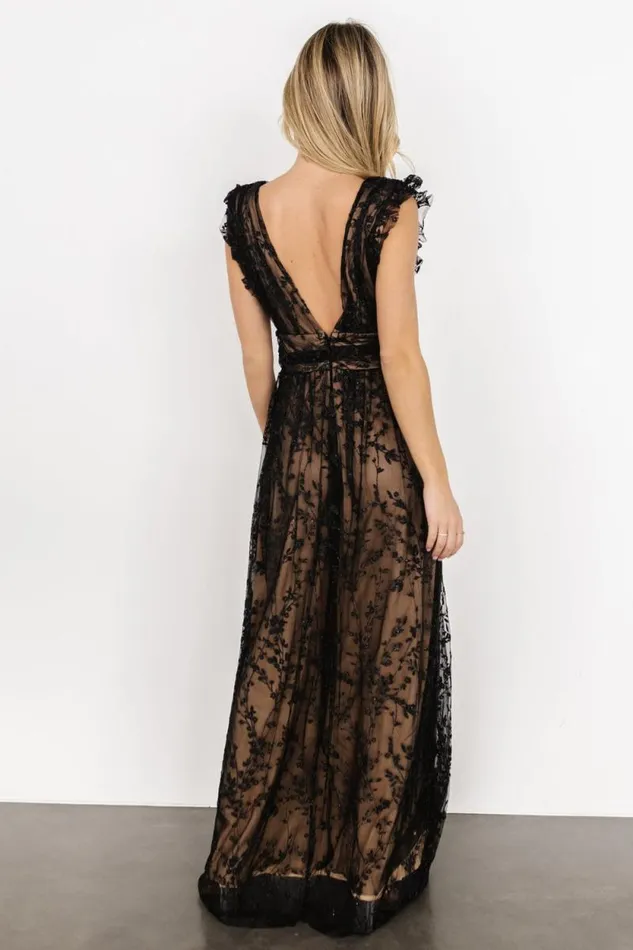 Women Arlene Shimmer Gown Black Nude Baltic Born Embellished and Sequined Women Arlene Shimmer Gown Black Nude Baltic Born Embellished and Sequined