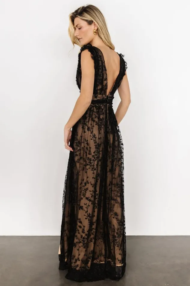 Women Arlene Shimmer Gown Black Nude Baltic Born Embellished and Sequined Women Arlene Shimmer Gown Black Nude Baltic Born Embellished and Sequined