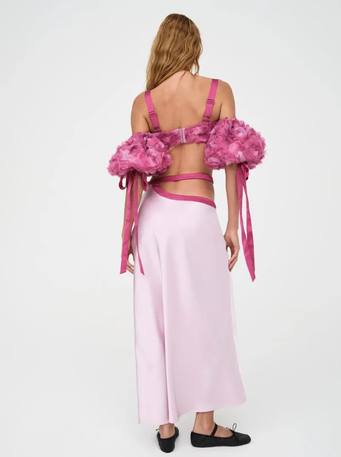 Women Autumn Crop Top Pink For Love and Lemons Tops