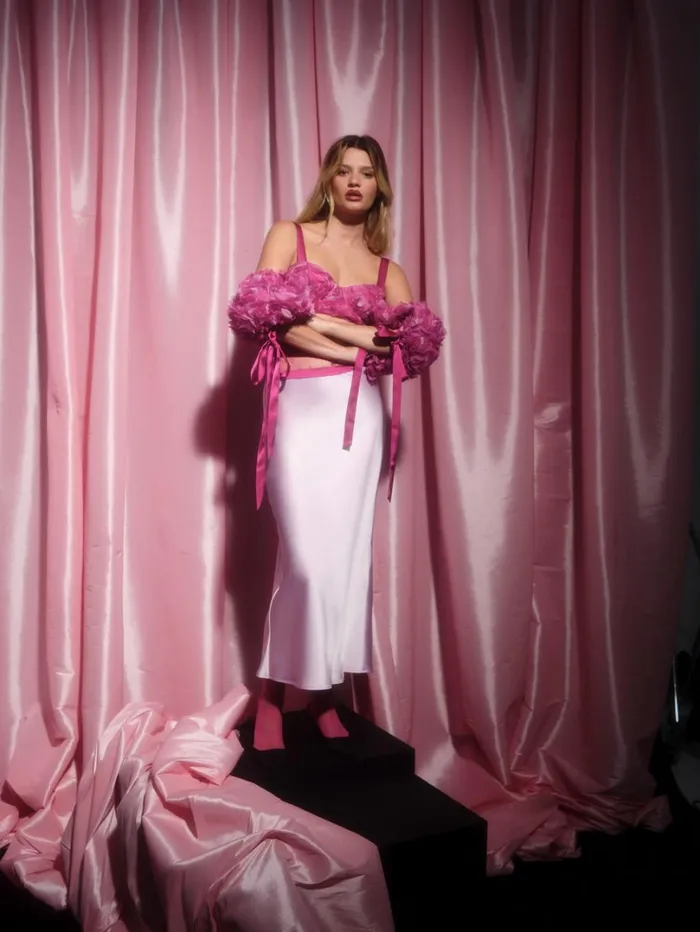 Women Autumn Crop Top Pink For Love and Lemons Tops