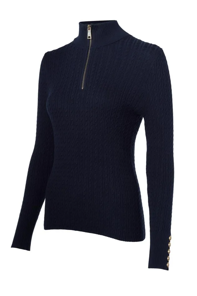 Women Ava Quarter Zip Knit Ink Navy Holland Cooper Knitwear Women Ava Quarter Zip Knit Ink Navy Holland Cooper Knitwear