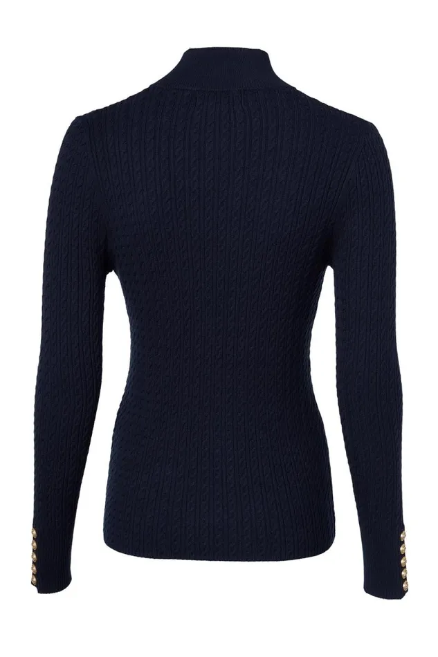 Women Ava Quarter Zip Knit Ink Navy Holland Cooper Knitwear Women Ava Quarter Zip Knit Ink Navy Holland Cooper Knitwear