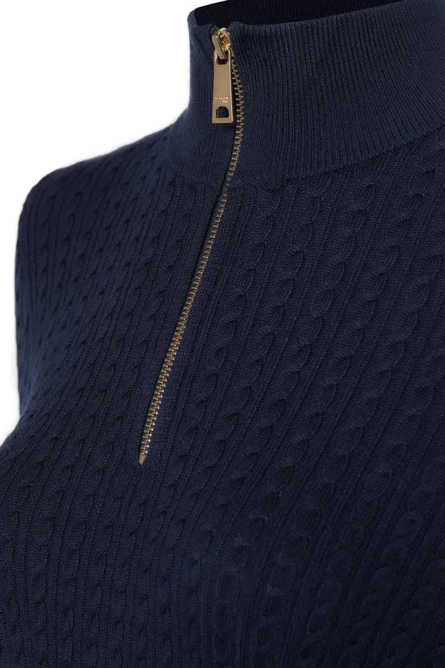 Women Ava Quarter Zip Knit Ink Navy Holland Cooper Knitwear Women Ava Quarter Zip Knit Ink Navy Holland Cooper Knitwear
