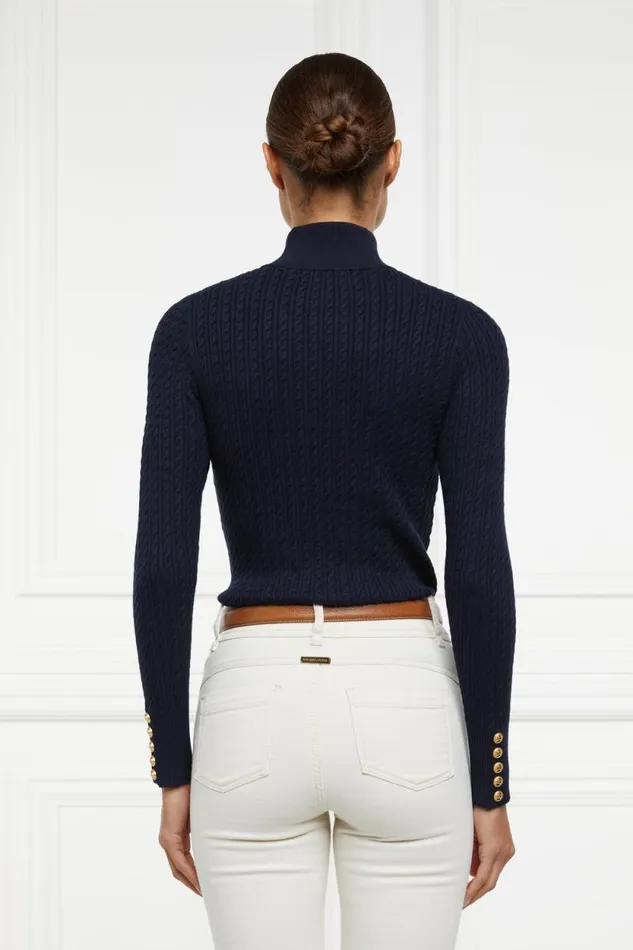Women Ava Quarter Zip Knit Ink Navy Holland Cooper Knitwear Women Ava Quarter Zip Knit Ink Navy Holland Cooper Knitwear