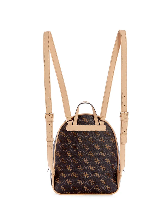 Women Backpacks GUESS Brown Logo Manhattan Backpack