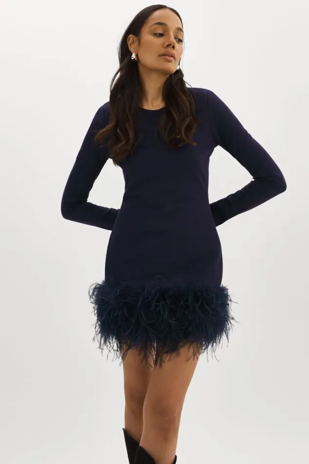 Women BAHIRA Mini Dress Midnight Blue LAMARQUE Dresses Women BAHIRA Mini Dress Midnight Blue LAMARQUE Dresses
