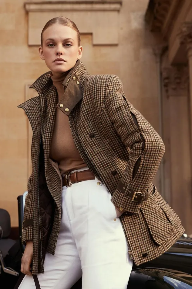 Women Balmoral Field Coat Hailes Green Tweed Holland Cooper Coats