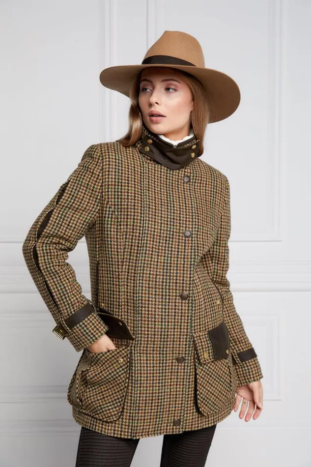Women Balmoral Field Coat Hailes Green Tweed Holland Cooper Coats