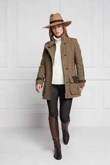 Women Balmoral Field Coat Hailes Green Tweed Holland Cooper Coats