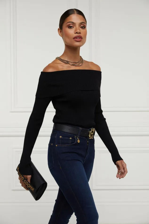 Women Bardot Knit Black Holland Cooper Knitwear Women Bardot Knit Black Holland Cooper Knitwear