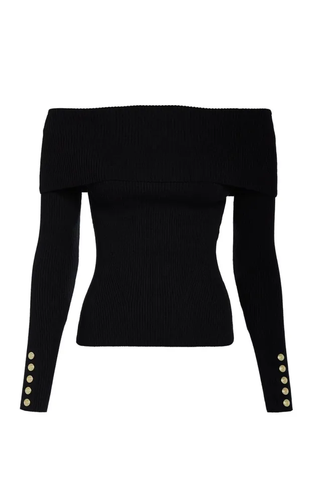 Women Bardot Knit Black Holland Cooper Knitwear Women Bardot Knit Black Holland Cooper Knitwear