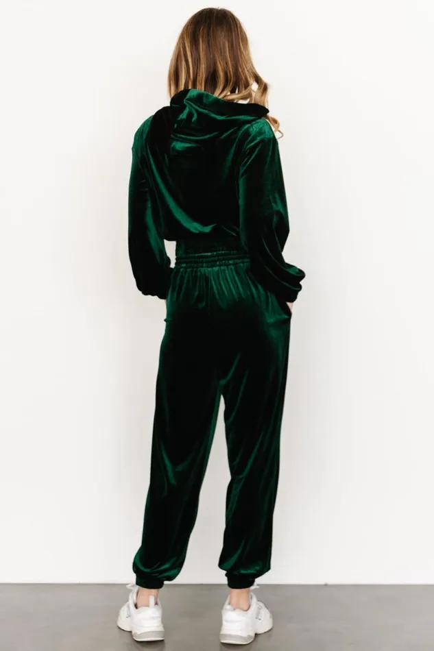 Women Bewitched Velvet Jogger Pants Green Baltic Born Pants