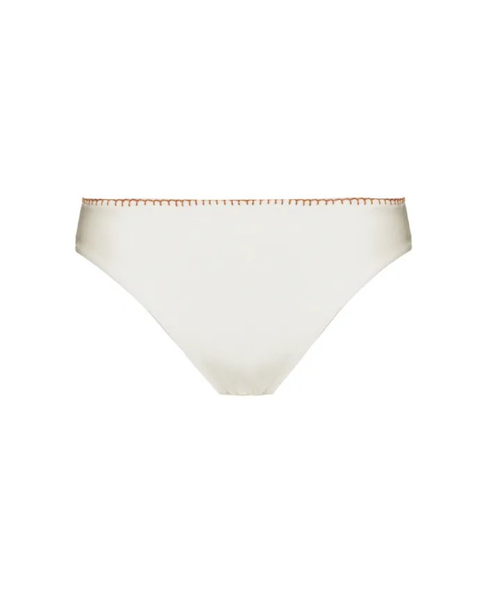 Women Bikinis PatBO EMBROIDERED BIKINI BOTTOM Off White