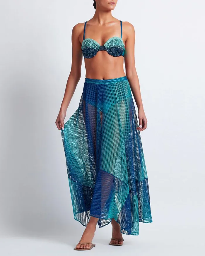 Women Bikinis PatBO HANDBEADED OMBRE BIKINI TOP FINAL SALE High Tide