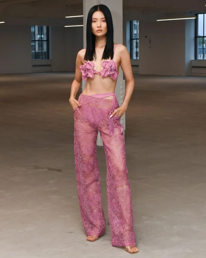 Women Bikinis PatBO Metallic Jersey Orchid Bralette Lilac