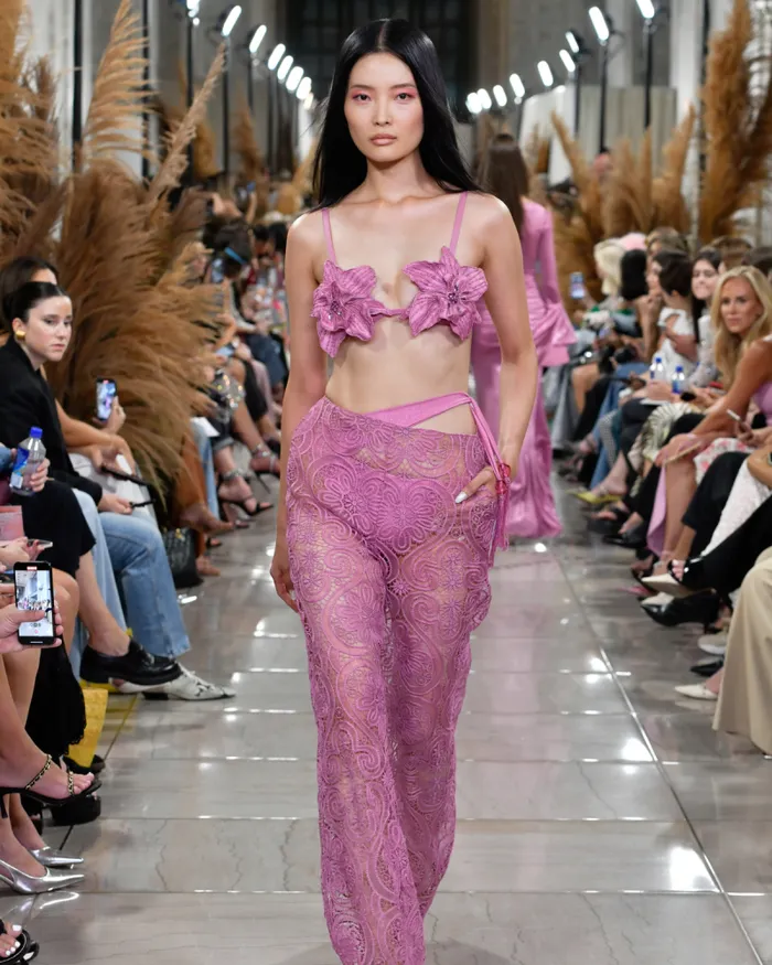 Women Bikinis PatBO Metallic Jersey Orchid Bralette Lilac