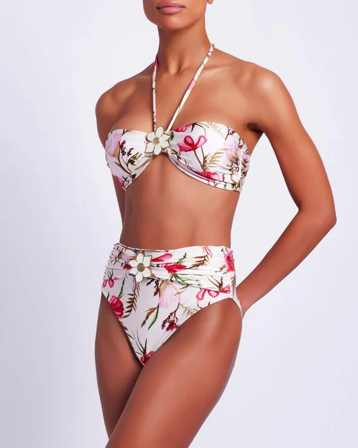 Women Bikinis PatBO Viera High Waist Bikini Bottom FINAL SALE White