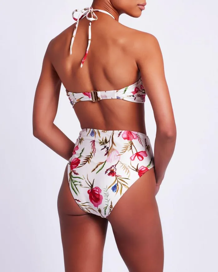 Women Bikinis PatBO Viera High Waist Bikini Bottom FINAL SALE White
