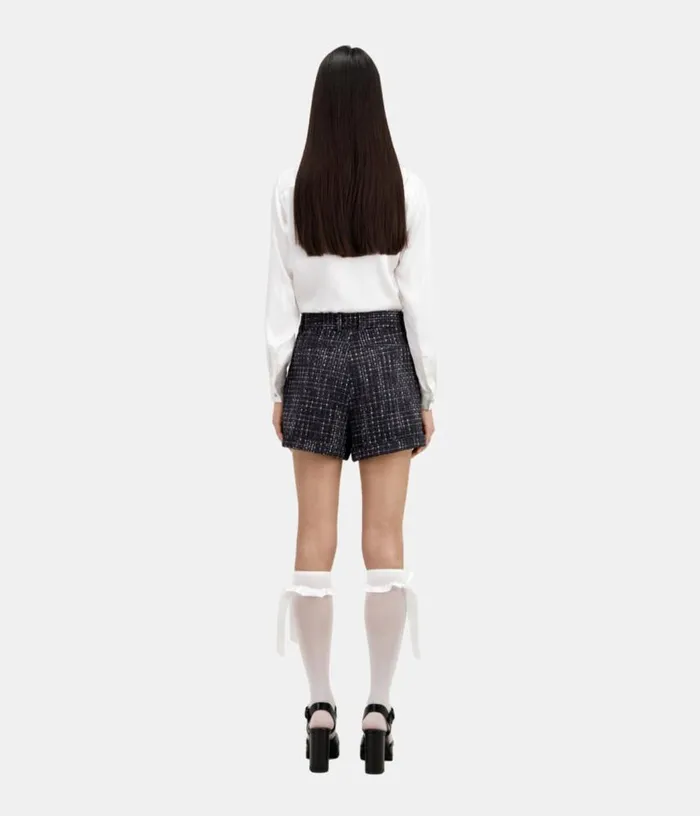 Women Black And White Tweed Shorts THE KOOPLES Skirts and Shorts