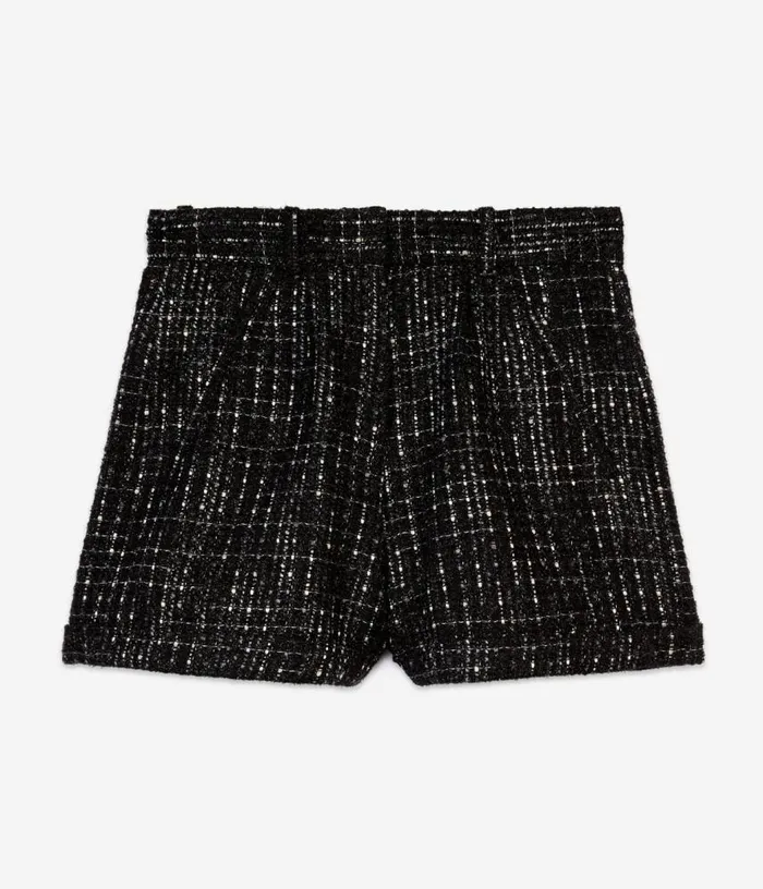 Women Black And White Tweed Shorts THE KOOPLES Skirts and Shorts