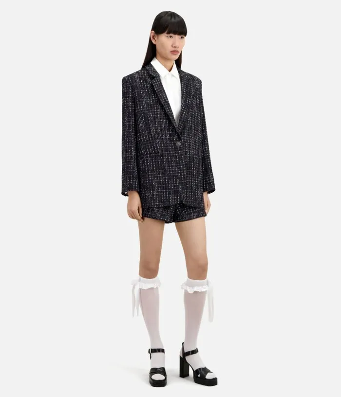 Women Black And White Tweed Suit Jacket THE KOOPLES Blazers and Suits