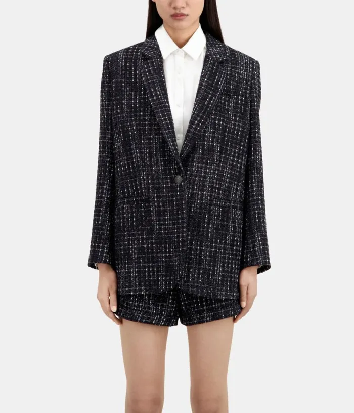 Women Black And White Tweed Suit Jacket THE KOOPLES Blazers and Suits
