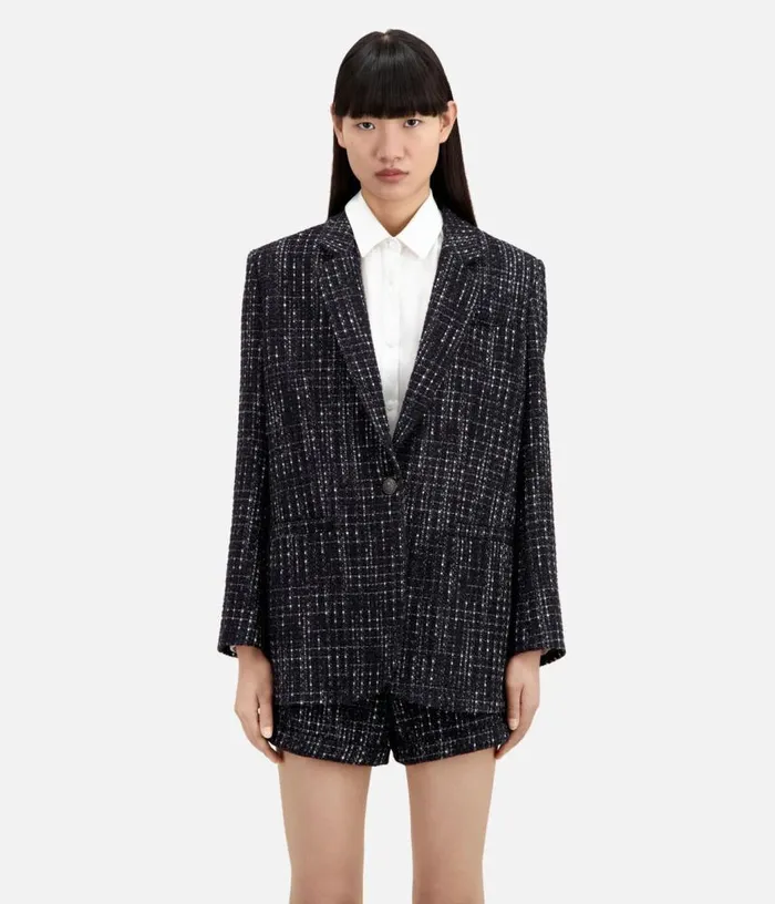 Women Black And White Tweed Suit Jacket THE KOOPLES Blazers and Suits