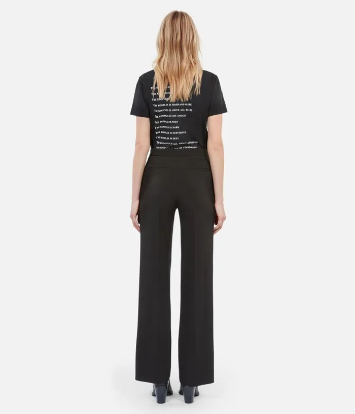 Women Black Crecircpe Suit Pants Straight Cut THE KOOPLES Blazers and Suits