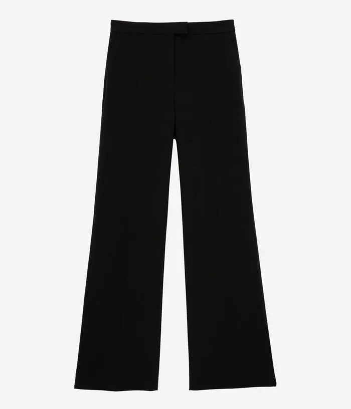Women Black Crecircpe Suit Pants Straight Cut THE KOOPLES Blazers and Suits