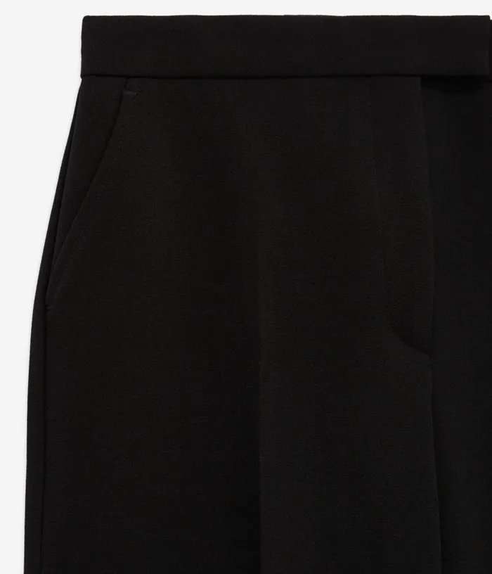 Women Black Crecircpe Suit Pants Straight Cut THE KOOPLES Blazers and Suits