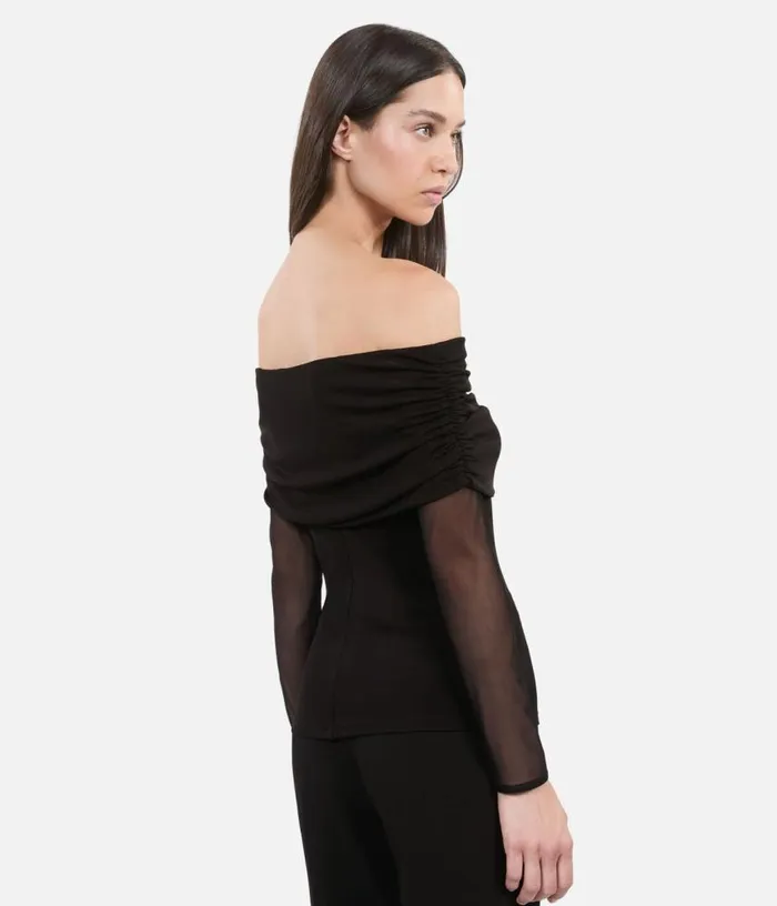 Women Black Jersey Top THE KOOPLES Blouses and Shirts