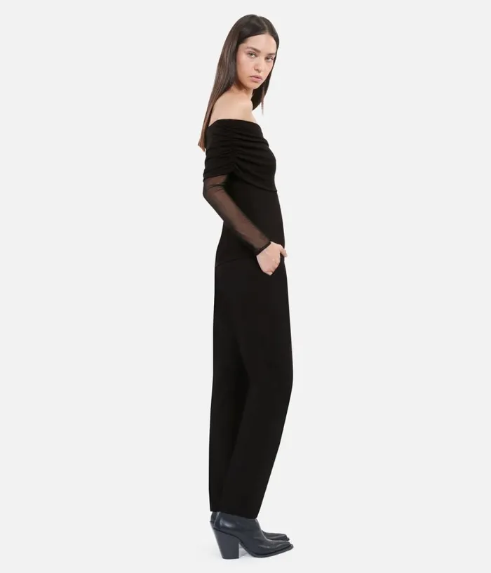 Women Black Jersey Top THE KOOPLES Blouses and Shirts