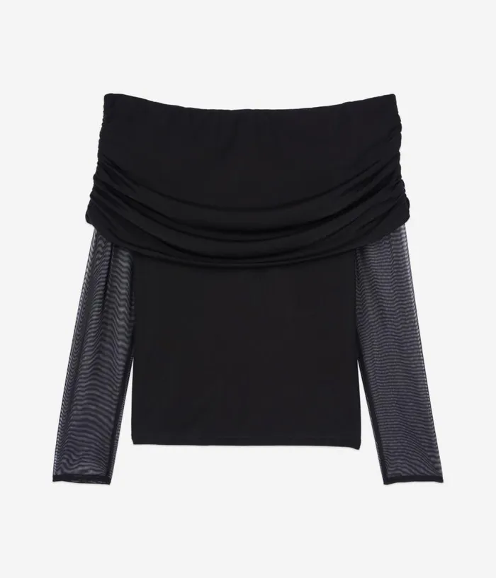 Women Black Jersey Top THE KOOPLES Blouses and Shirts
