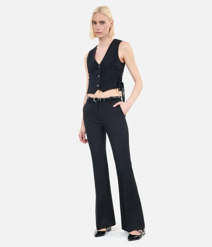 Women Black Waistcoat With Lacing THE KOOPLES Blazers and Suits