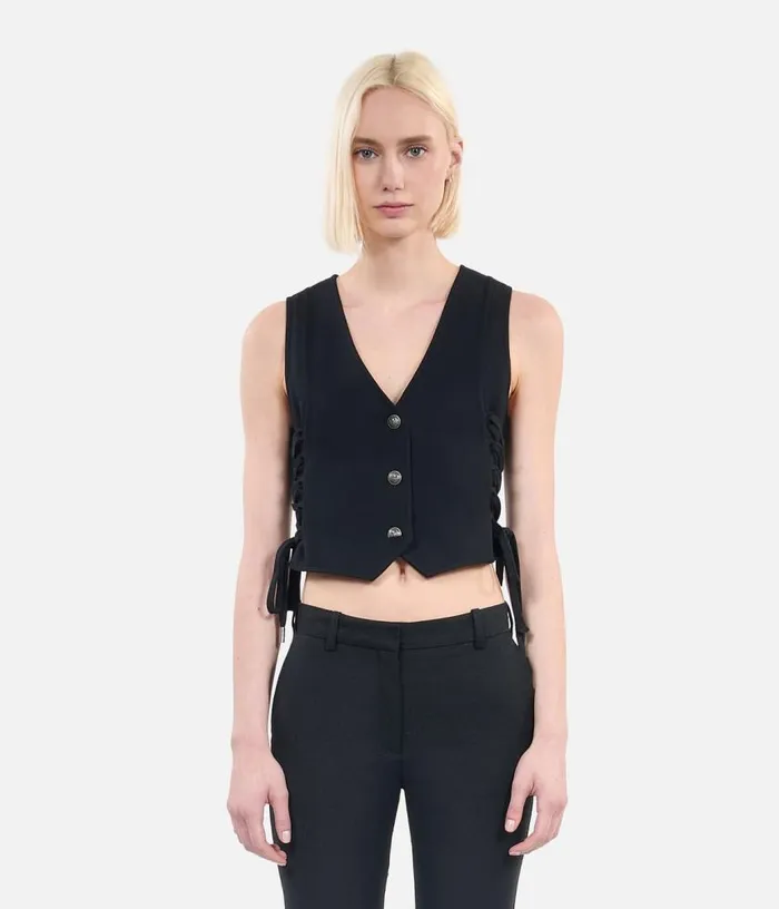 Women Black Waistcoat With Lacing THE KOOPLES Blazers and Suits
