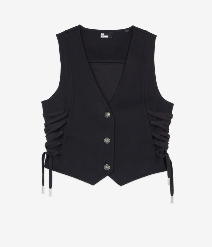 Women Black Waistcoat With Lacing THE KOOPLES Blazers and Suits