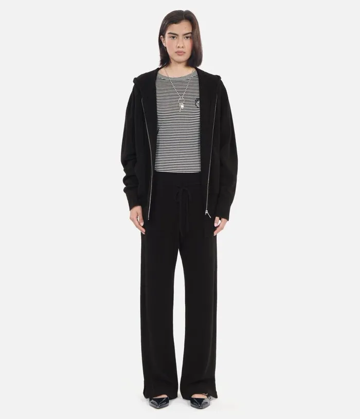 Women Black Wool And Cashmere Trousers THE KOOPLES Jeans and Pants