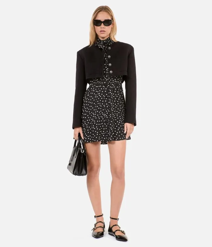 Women Black Wool And Cotton Jacket THE KOOPLES Blazers and Suits